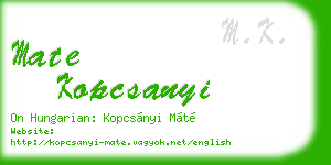 mate kopcsanyi business card